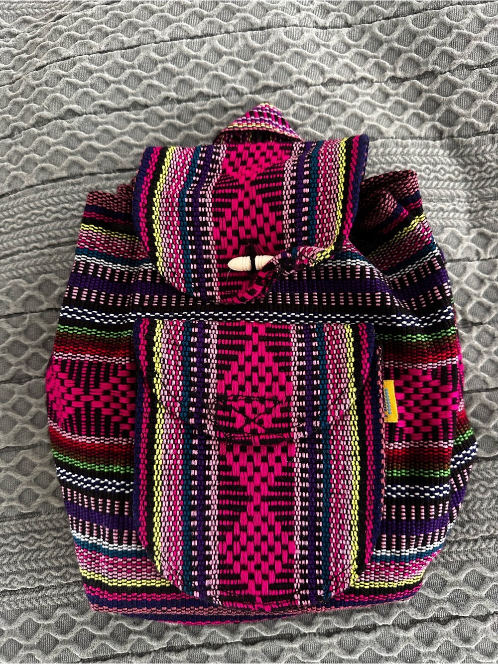 Woven Pink Patterned Women’s Backpack